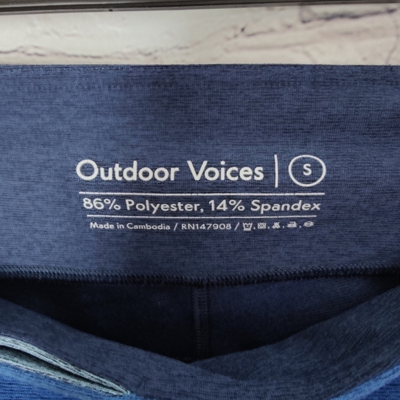 Outdoor Voices Colorblock Space Dye Blue Crop Leggings Sz Small - Picture 4 of 4